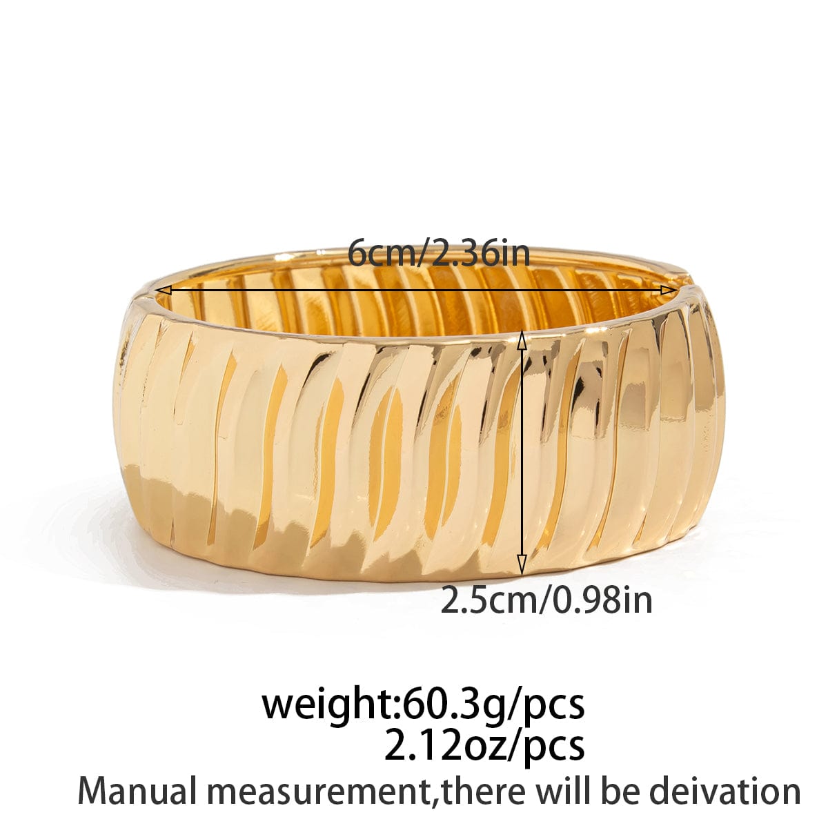 Trendy Gold Silver Tone Water Ripple Bangle Bracelet Set - ArtGalleryZen