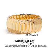 Thumbnail for Trendy Gold Silver Tone Water Ripple Bangle Bracelet Set - ArtGalleryZen