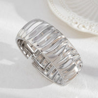 Thumbnail for Trendy Gold Silver Tone Water Ripple Bangle Bracelet Set - ArtGalleryZen