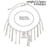 Thumbnail for Trendy Heart Chain Tassel Crystal Choker Necklace - ArtGalleryZen