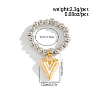 Thumbnail for Trendy Heart Dangle Beaded Ring - ArtGalleryZen