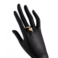 Thumbnail for Trendy Heart Dangle Beaded Ring - ArtGalleryZen