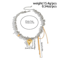 Thumbnail for Trendy Heart Pendant Irregular Beaded Tassel Chain Necklace - ArtGalleryZen