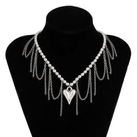 Thumbnail for Trendy Heart Tassel Ball Chain Necklace - ArtGalleryZen