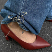 Thumbnail for Trendy Heart Tassel Chain Trouser Pin - ArtGalleryZen