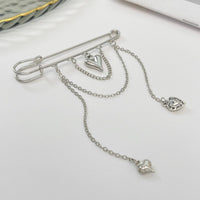 Thumbnail for Trendy Heart Tassel Chain Trouser Pin - ArtGalleryZen