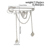 Thumbnail for Trendy Heart Tassel Chain Trouser Pin - ArtGalleryZen