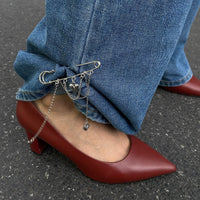 Thumbnail for Trendy Heart Tassel Chain Trouser Pin - ArtGalleryZen