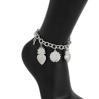 Thumbnail for Trendy Hollow Cross Flame Heart Charm Anklet - ArtGalleryZen