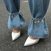 Thumbnail for Trendy Hollow Cross Flame Heart Charm Anklet - ArtGalleryZen