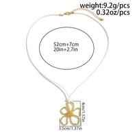Thumbnail for Trendy Hollow Flower Pendant Wax Cord String Necklace - ArtGalleryZen