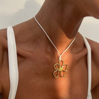 Thumbnail for Trendy Hollow Flower Pendant Wax Cord String Necklace - ArtGalleryZen