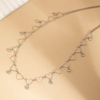 Thumbnail for Trendy Hollow Heart Rhinestone Tassel Belly Chain