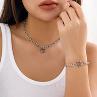 Thumbnail for Trendy Hollow Star Pendant Cable Chain Necklace - ArtGalleryZen