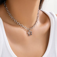 Thumbnail for Trendy Hollow Star Pendant Cable Chain Necklace - ArtGalleryZen