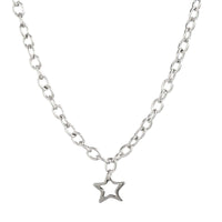 Thumbnail for Trendy Hollow Star Pendant Cable Chain Necklace - ArtGalleryZen