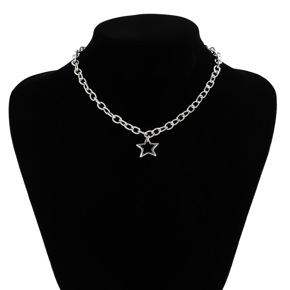 Trendy Hollow Star Pendant Cable Chain Necklace - ArtGalleryZen