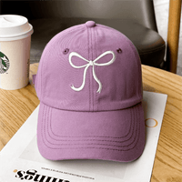Thumbnail for Trendy Korean Embroidered Bowknot Adjustable Baseball Cap - ArtGalleryZen