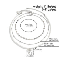 Thumbnail for Trendy Layered Bowknot Charm Star Pearl Chain Necklace Set - ArtGalleryZen