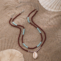 Thumbnail for Trendy Layered Conch Pendant Seed Bead Necklace Set - ArtGalleryZen