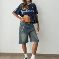 Thumbnail for Trendy Layered Cross Pendant Flower Rhinestone Pearl Trouser Chain - ArtGalleryZen