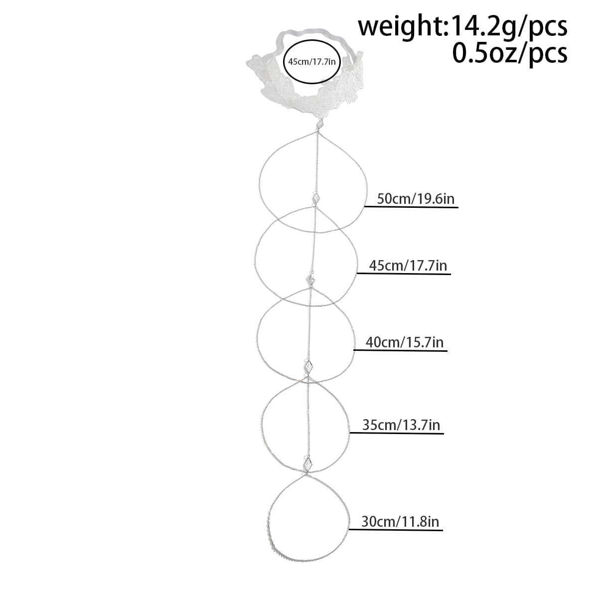 Trendy Layered Crystal Charm Elastic Lace Thigh Leg Chain - ArtGalleryZen