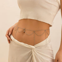 Thumbnail for Trendy Layered Crystal Tassel Navel Piercing Belly Chain