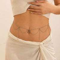 Thumbnail for Trendy Layered Crystal Tassel Navel Piercing Belly Chain