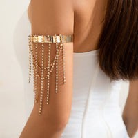 Thumbnail for Trendy Layered CZ Inlaid Box Chain Tassel Arm Cuff