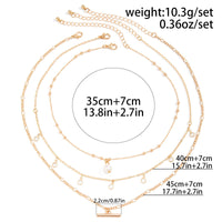 Thumbnail for Trendy Layered CZ Tassel Bar Pearl Pendant Cable Chain Necklace Set - ArtGalleryZen