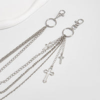 Thumbnail for Trendy Layered Hollow Cross Pendant Trouser Chain - ArtGalleryZen