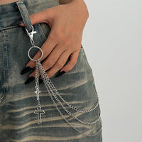 Thumbnail for Trendy Layered Hollow Cross Pendant Trouser Chain - ArtGalleryZen