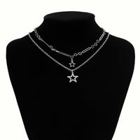 Thumbnail for Trendy Layered Hollow Star Pendant Cable Chain Necklace Set - ArtGalleryZen