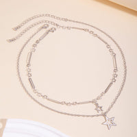 Thumbnail for Trendy Layered Hollow Star Pendant Cable Chain Necklace Set - ArtGalleryZen