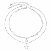 Thumbnail for Trendy Layered Hollow Star Pendant Cable Chain Necklace Set - ArtGalleryZen