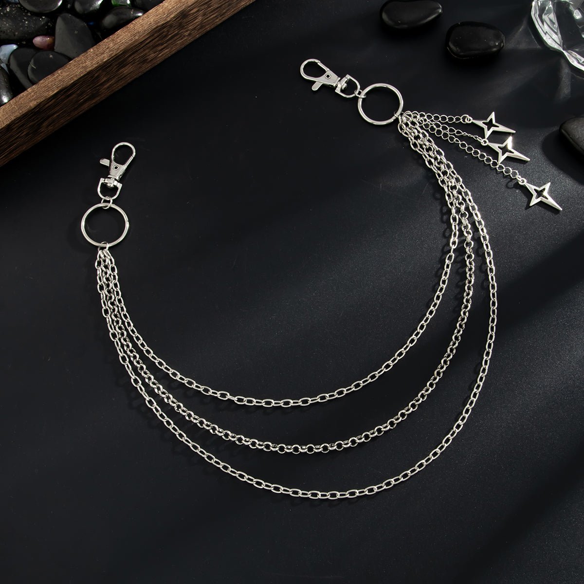 Trendy Layered Hollow Star Pendant Trouser Chain - ArtGalleryZen