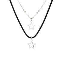 Thumbnail for Trendy Layered Hollow Star Pendant Wax Cord String Necklace Set - ArtGalleryZen