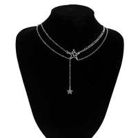 Thumbnail for Trendy Layered Hollow Star Pendant Y Necklace