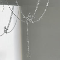 Thumbnail for Trendy Layered Hollow Star Pendant Y Necklace