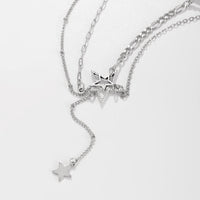 Thumbnail for Trendy Layered Hollow Star Pendant Y Necklace