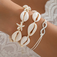 Thumbnail for Trendy Layered Infinity Starfish Shell Bracelet Set - ArtGalleryZen