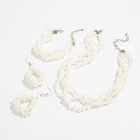 Thumbnail for Trendy Layered Pearl Chain Necklace Bracelet Earrings Set - ArtGalleryZen