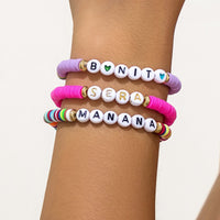 Thumbnail for Trendy Layered Polymer Clay Letter Stackable Bracelet Set - ArtGalleryZen