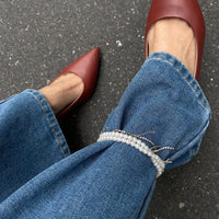 Thumbnail for Trendy Layered Rhinestone Inlaid Cross Tassel Pearl Chain Anklet - ArtGalleryZen