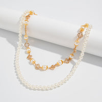 Thumbnail for Trendy Layered Rhinestone Inlaid Lucky Clover Pearl Trouser Chain - ArtGalleryZen