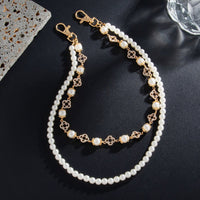 Thumbnail for Trendy Layered Rhinestone Inlaid Lucky Clover Pearl Trouser Chain - ArtGalleryZen