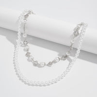 Thumbnail for Trendy Layered Rhinestone Inlaid Lucky Clover Pearl Trouser Chain - ArtGalleryZen