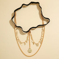 Thumbnail for Trendy Layered Sequin Tassel Relief Coin Charm Elastic Thigh Leg Chain