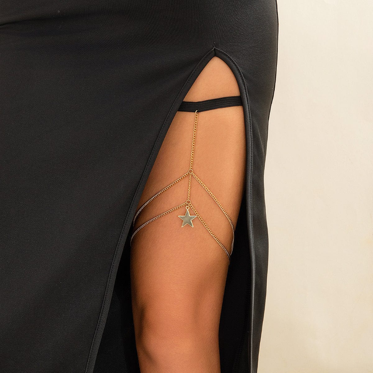 Trendy Layered Star Charm Elastic Thigh Leg Chain - ArtGalleryZen