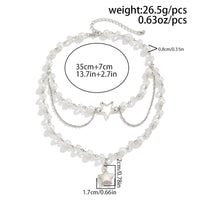 Thumbnail for Trendy Layered Star Pendant Pearl Crystal Chain Necklace - ArtGalleryZen